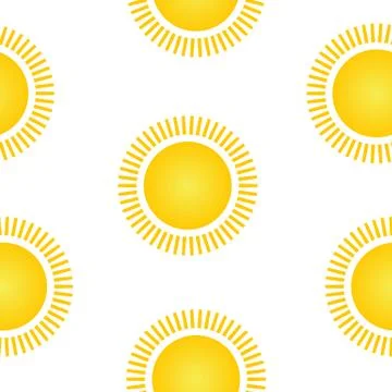 Sun symbol seamless pattern. Stock Illustration