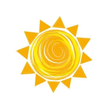 Sun symbol vector summer time Stock Illustration