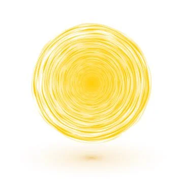 Sun symbol yellow circle composed of thin lines Illustrazione stock