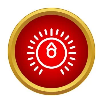 Sun temperature control icon heat thermometer Stock Illustration