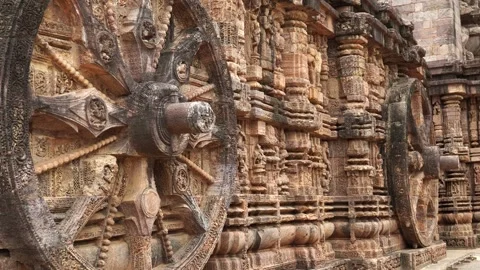The Sun Temple at Konârak, located on the eastern shores of the Indian Stock-Footage 339251569