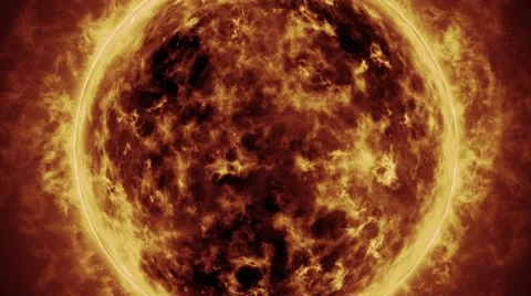 The sun texured surface in a close-up, solar activity animation Stock-Footage 49326317