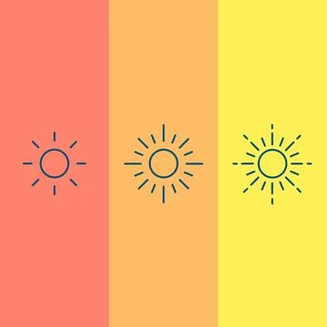 Sun thin line vector icons Stock Illustration