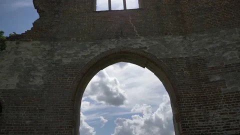 Sun through the castle ruin windows Video stock 133738958