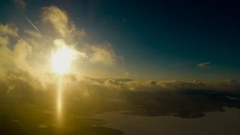 The sun through the clouds cotton wool Stock Footage 93604748