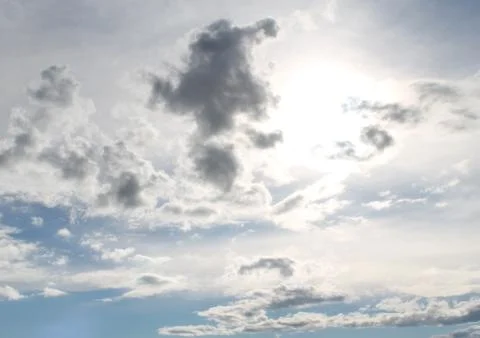 The sun through the clouds, Sunny day Tuva Stock Photos