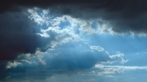 Sun Through Ominous Clouds Time Lapse Stock Footage 100493616