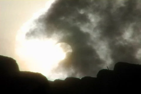 Sun through steam 02 Stock Footage 496553