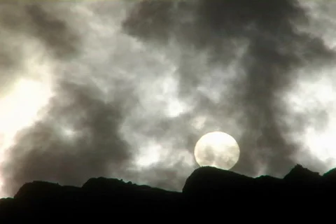 Sun through steam 04 Stock Footage 496558