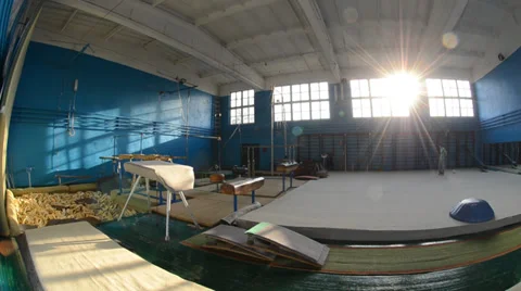 A sun through a window in a gymnasium Stock Footage 36784825