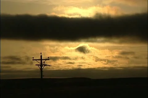 Sun Time lapse telephone pole Stock Footage 11138489