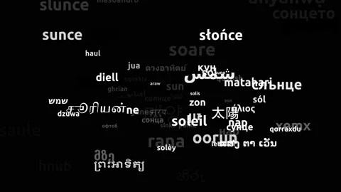 Sun Translated in 75 Worldwide Languages Endless Looping 3d Zooming Wordcloud Stock-Footage 145200444