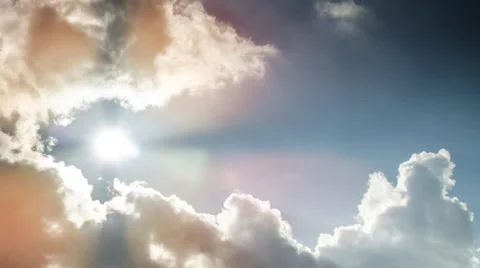 Sun travel across the sky with dramatic clouds Stock Footage 34230909