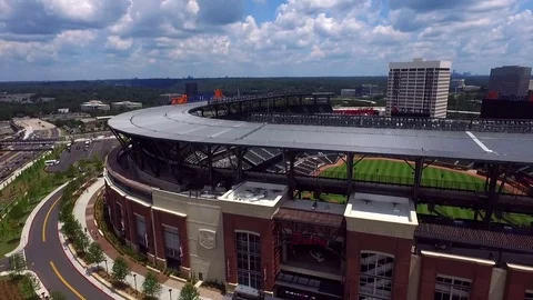 Sun Trust Park slow aerial rising shot Vídeo Stock 79768060