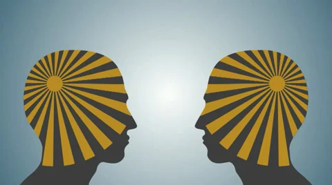 Sun in two human head Stock Footage 36029233