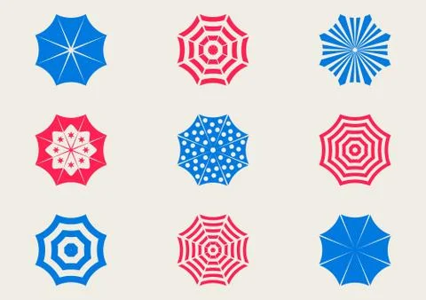 Sun umbrella icons Stock-Illustration