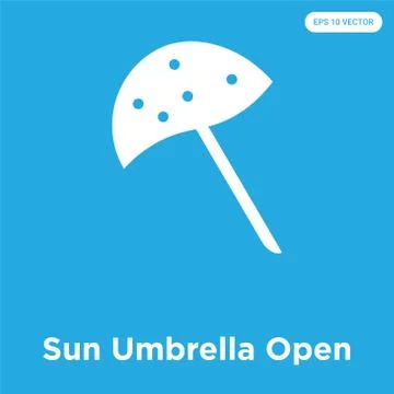 Sun Umbrella Open icon isolated on blue background 無料イラスト素材
