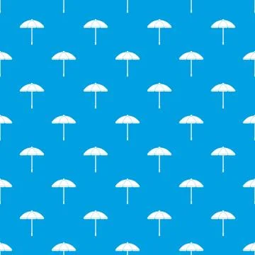 Sun umbrella pattern seamless blue Stock Illustration