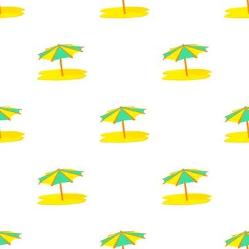 Sun umbrella pattern seamless vector Stock Illustration