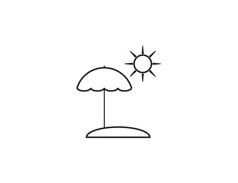 Sun, umbrella, protection icon. Vector illustration. Stock Illustration