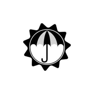 Sun umbrella protection symbol vector Stock Illustration