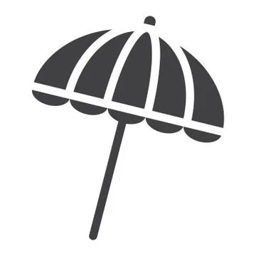 Sun umbrella solid icon, travel tourism, parasol Stock Illustration