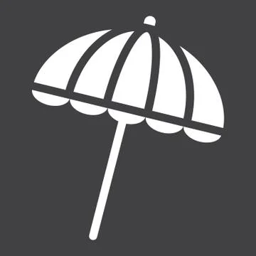Sun umbrella solid icon, travel tourism, parasol Illustrazione stock