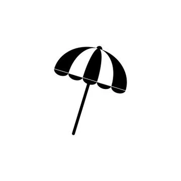 Sun umbrella solid icon, travel tourism Stock Illustration