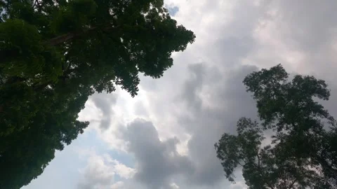 Sun under the clouds time-lapse 4k Stock Footage 242143130