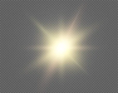 Sun vector background. Sunshine design isolated on transparent backdrop. Round Stock Illustration