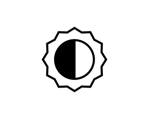 Sun vector border icon. This icon use for admin panels, website, interfaces,  Illustrazione stock