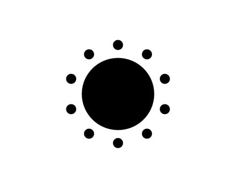 Sun vector border icon. This icon use for admin panels, website, interfaces,  Stock Illustration