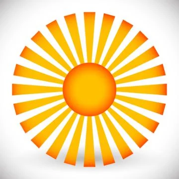 Sun vector clip-art. Sun with rays isolated on white Illustrazione stock