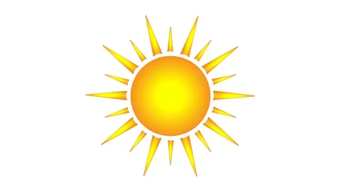 Sun vector graphic icon, simple button animated, rotating rays Stock Footage 128682557