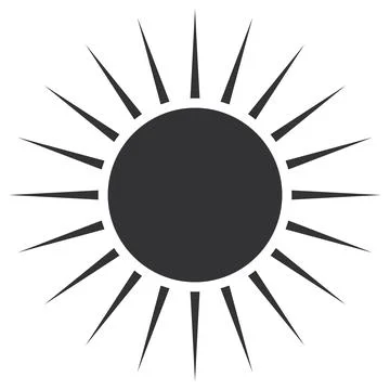 Sun Vector Icon Depicting Bright Sunlight and Energy Stock Illustration
