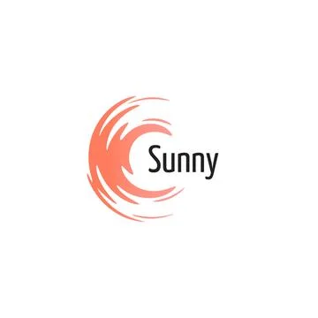 Sun vector icon. Hot summer tourism logo template. Round Nature logotype. Brush Stock Illustration