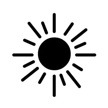 Sun vector icon logo black silhouettes Stock Illustration