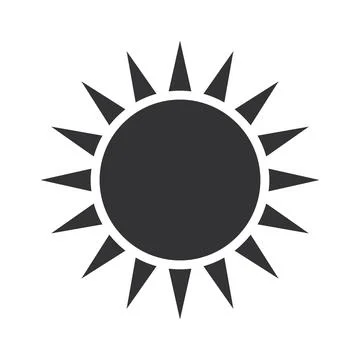 Sun Vector Icon With Stylized Rays for Design Projects Illustrazione stock