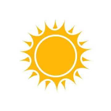 Sun vector icon. Summer sunshine illustration on white isolated background. S Stock Illustration
