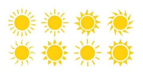 Sun vector icon summer symbol graphic design. Sun icon isolated Stock Illustration