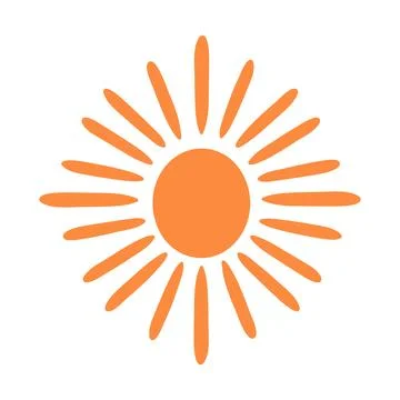 Sun vector illustration. Cute hand drawn sun shape isolated on white background Stock Illustration