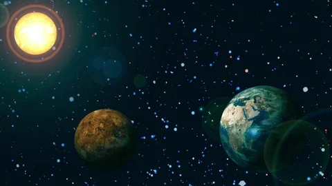 Sun, Venus, Earth Video stock 80351540