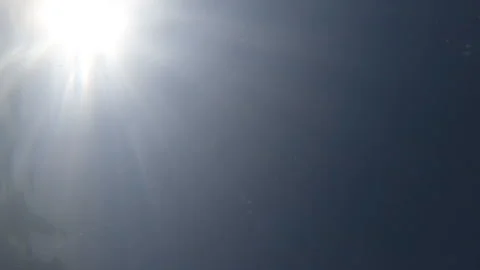 Sun view from under water, horizontal video 4k Stock Footage 280715430