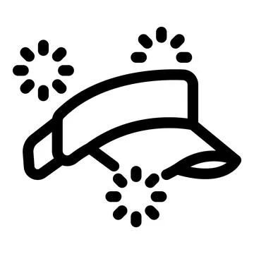 Sun visor being worn at a festive outdoor event Stock Illustration