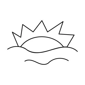 Sun warm shine summer clouds icon element Stock Illustration