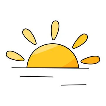 Sun warm shine summer clouds icon element Stock Illustration