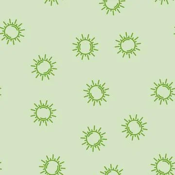 Sun warm summer sunlight line vector seamless pattern 库存插图