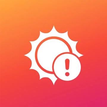 Sun warning icon, vector sign Stock Illustration