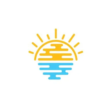 Sun wave icon vector illustration concept dessign template Stock Illustration