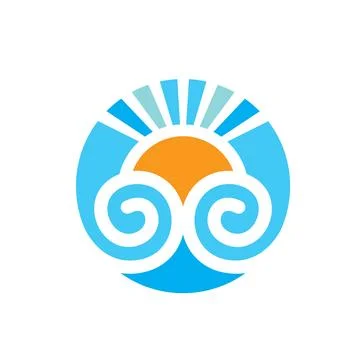 Sun wave icon vector illustration concept dessign template Stock Illustration